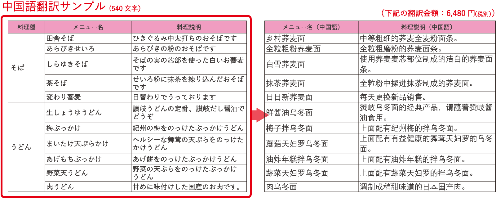 中国語翻訳サンプル