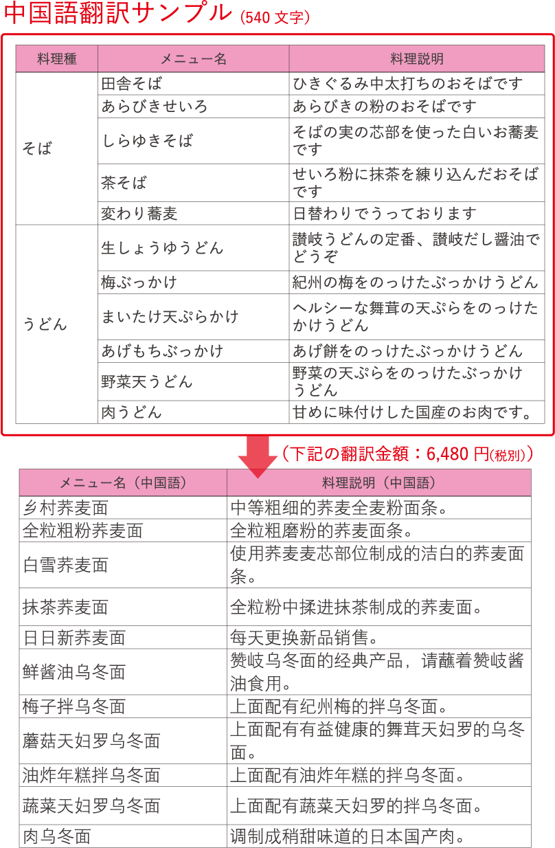 中国語翻訳サンプル